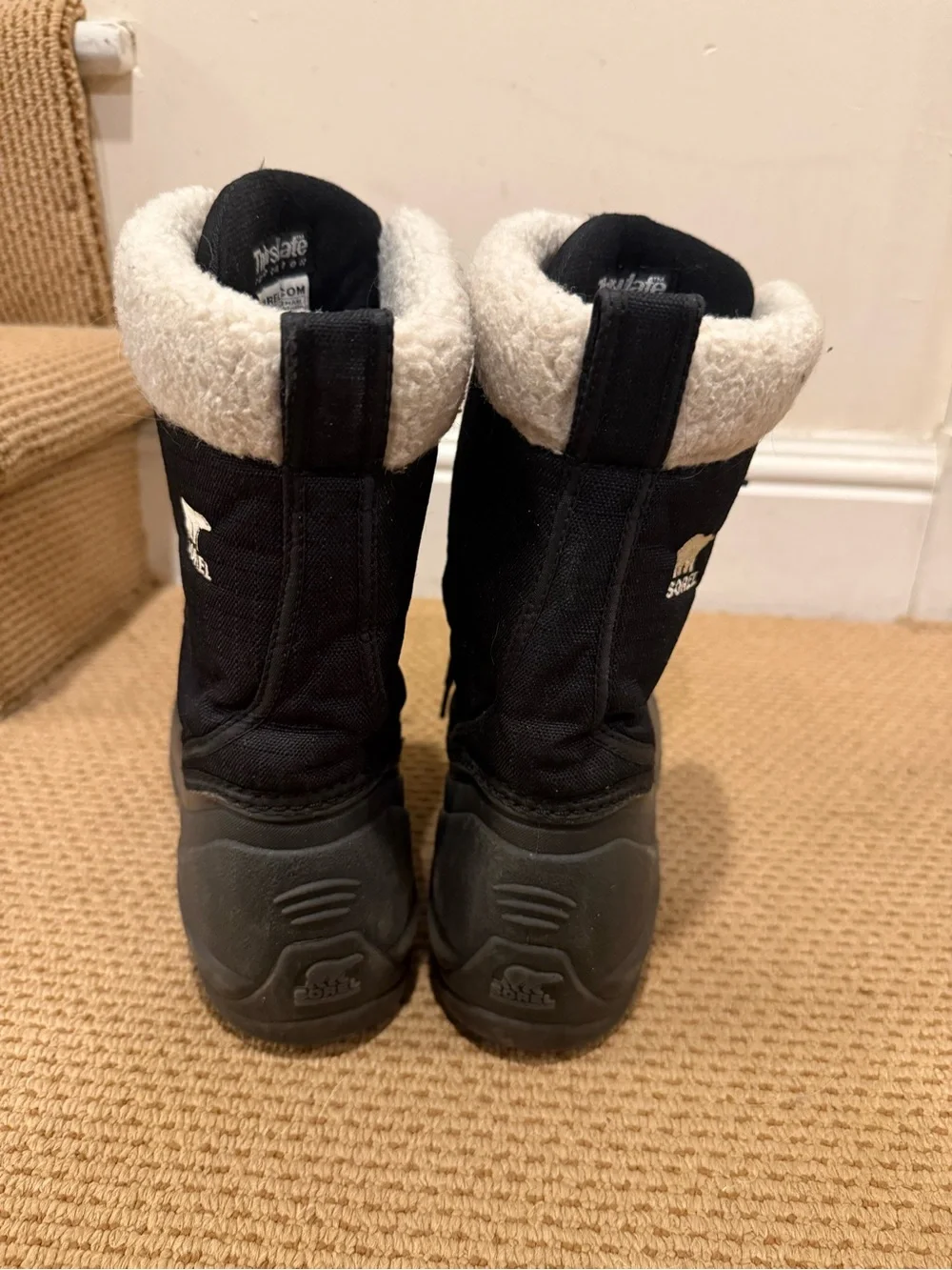 Sorel Women’s Black Sherpa-Lined Winter Boots